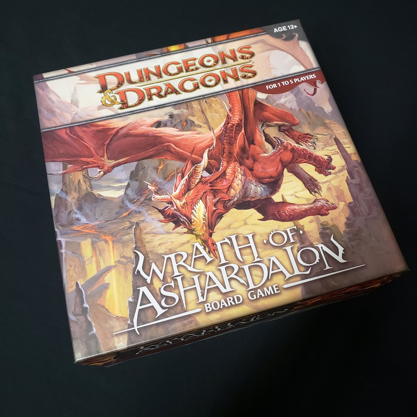 Image shows the front cover of the box of the Dungeons & Dragons: Wrath of Ashardalon board game
