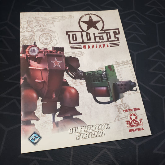 Image shows the front cover of the Campaign Book: Zverograd book for the miniatures game Dust Warfare