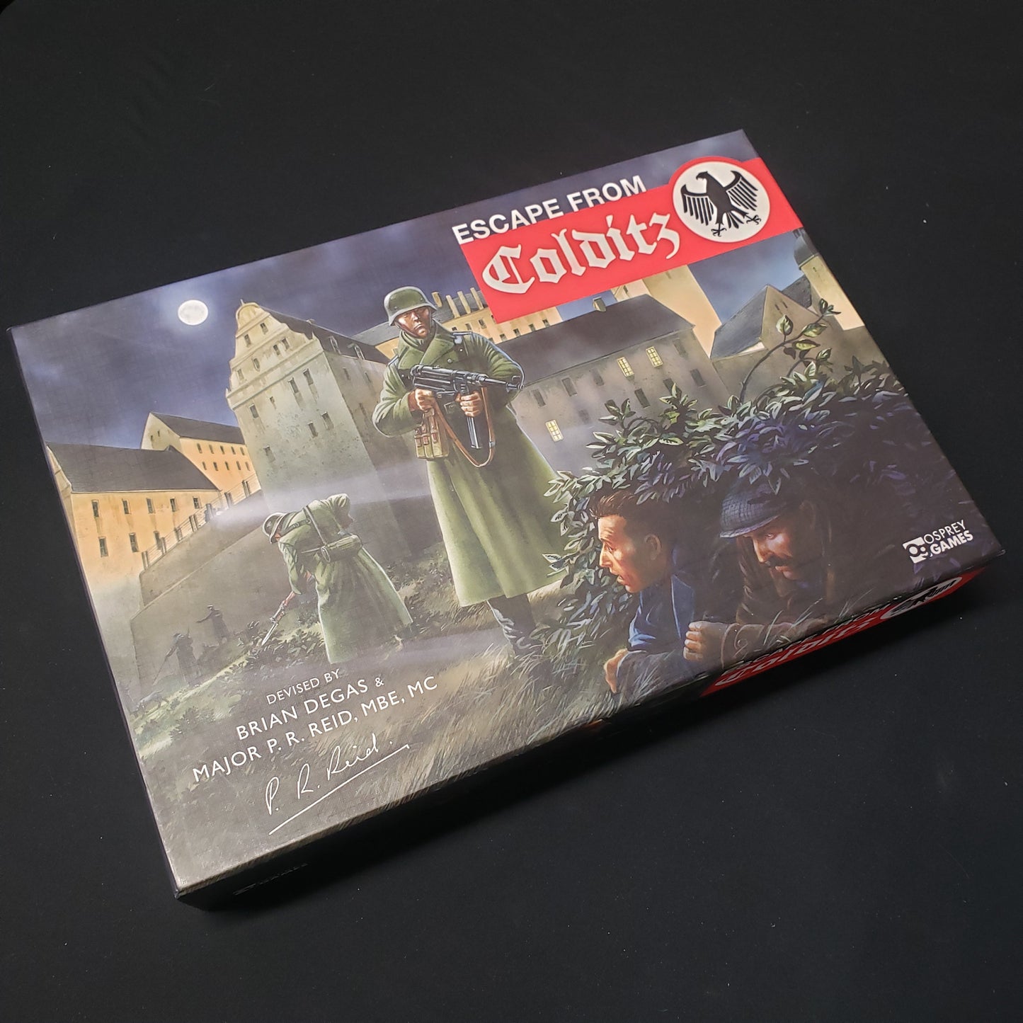 Image shows the front cover of the box for the Escape from Colditz (Second Edition) board game