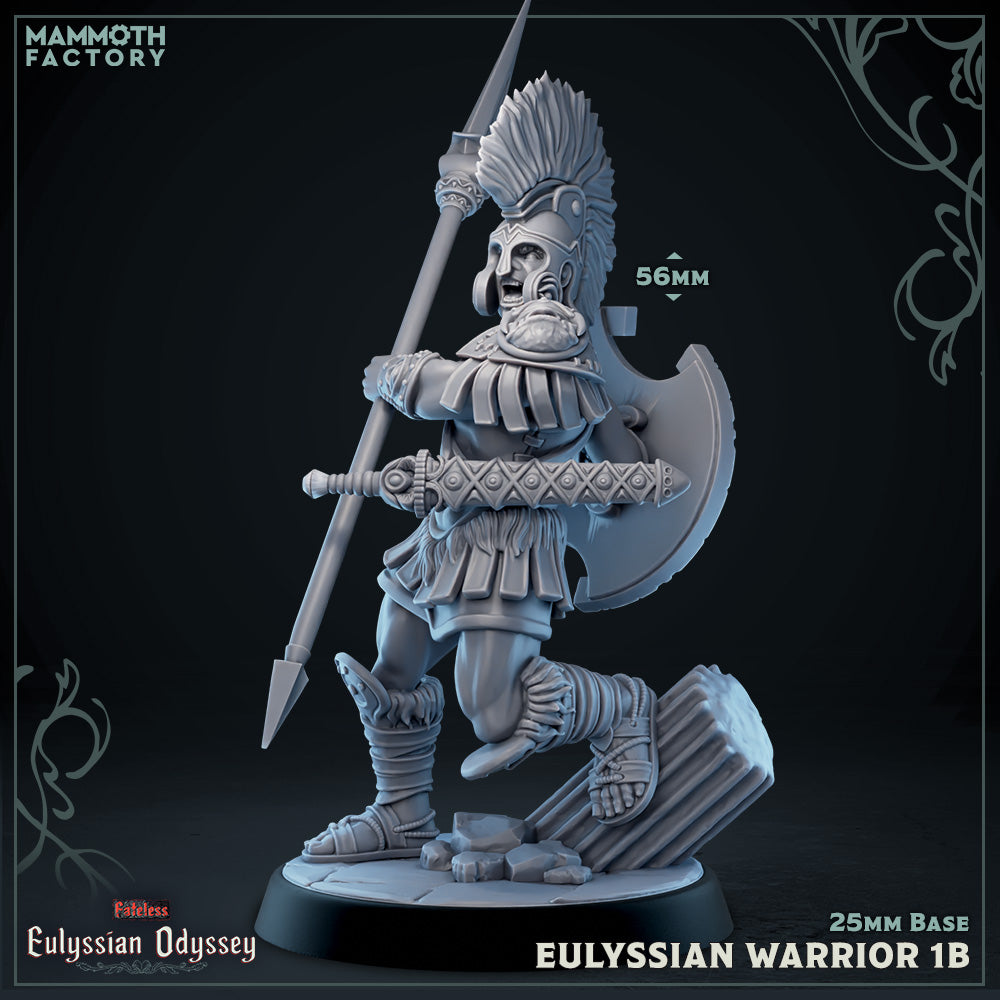 Image shows a 3D render of a ancient Greek soldier gaming miniature.