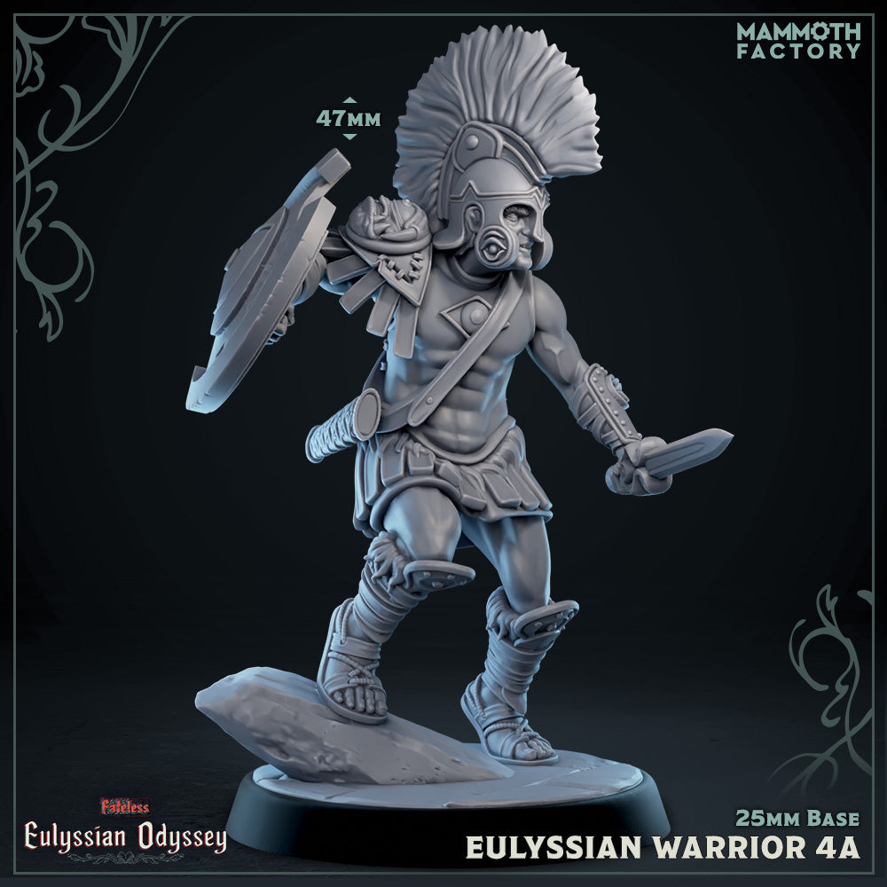 Image shows a 3D render of a ancient Greek soldier gaming miniature.