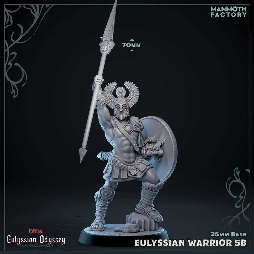 Image shows a 3D render of a ancient Greek soldier gaming miniature.