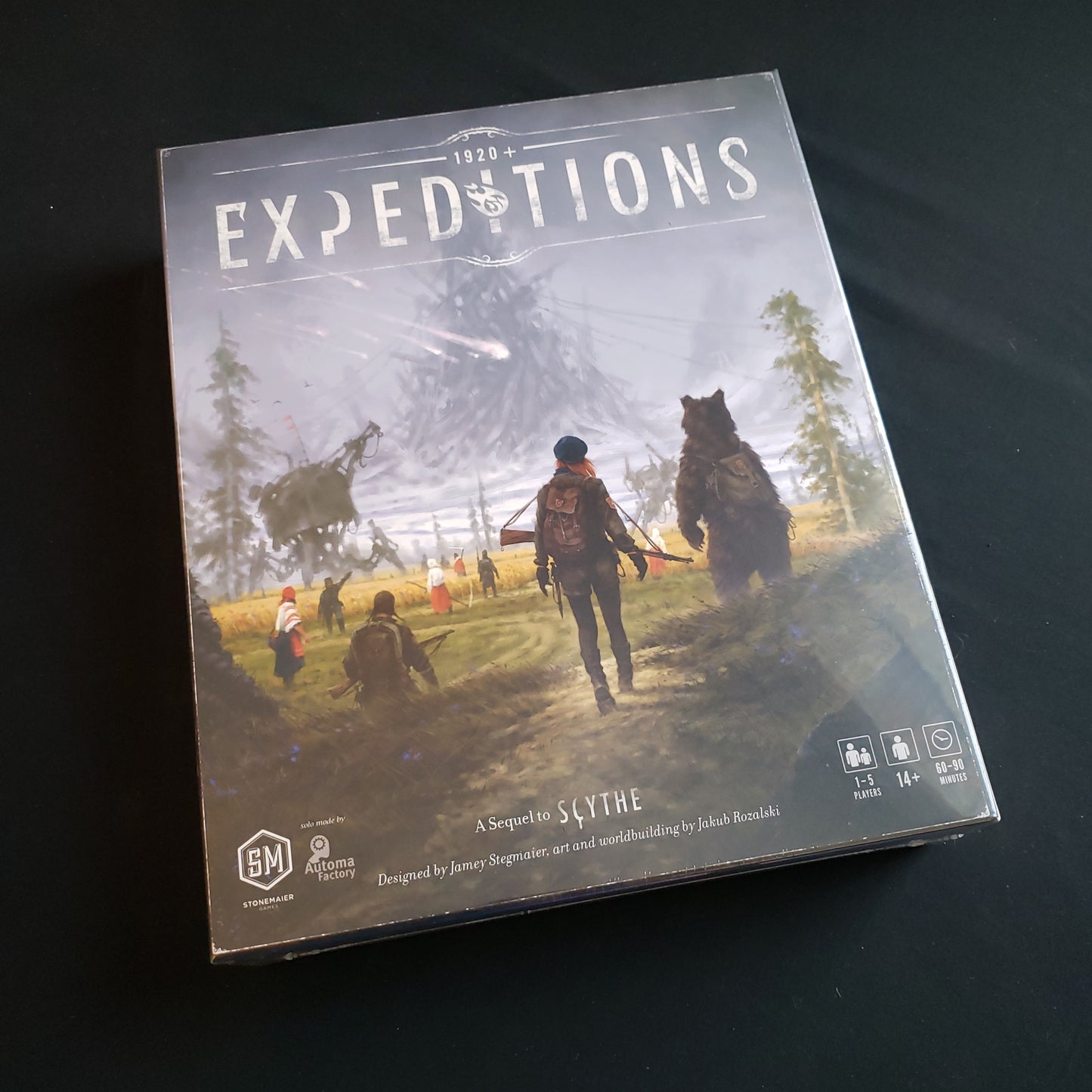 Image shows the front cover of the box of the Expeditions board game