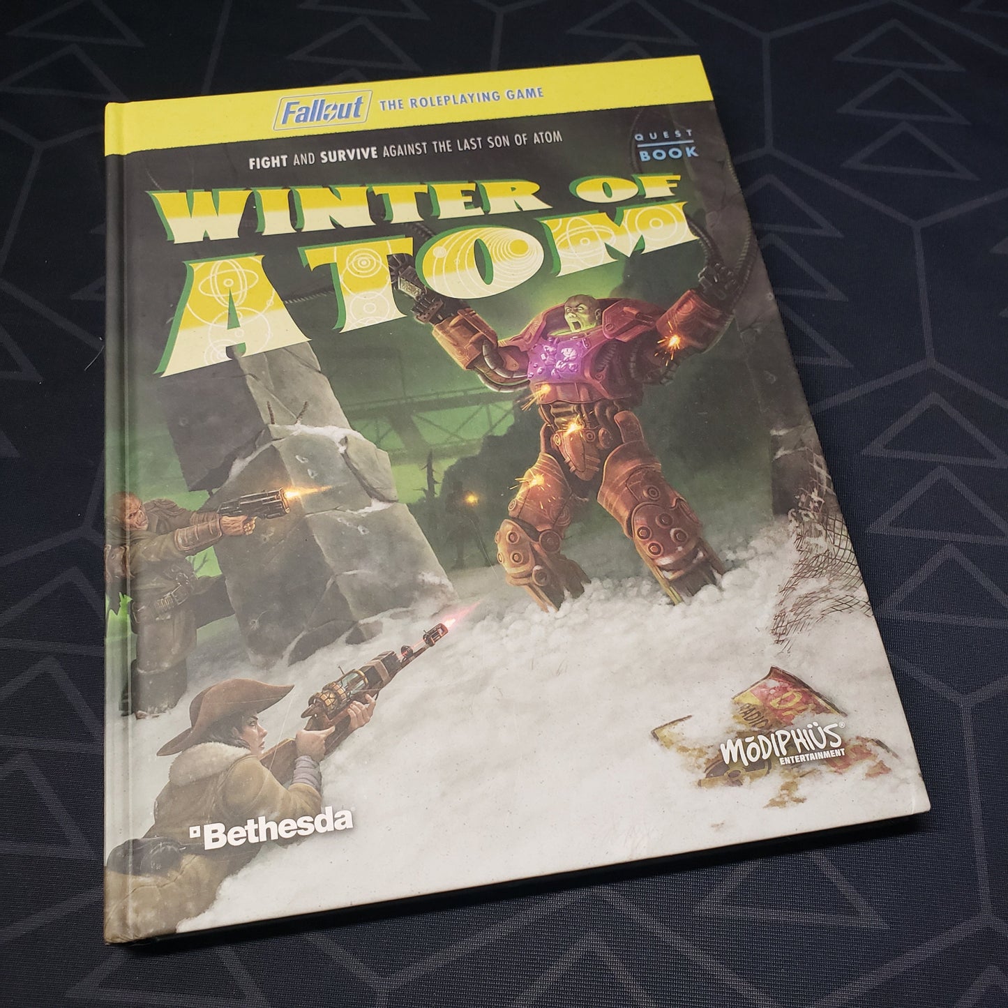 Image shows the front cover of the Winter of Atom book for the roleplaying game Fallout