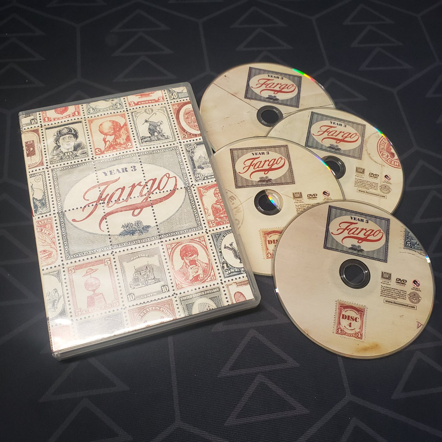 Image shows the case & four discs for the third season of Fargo on DVD