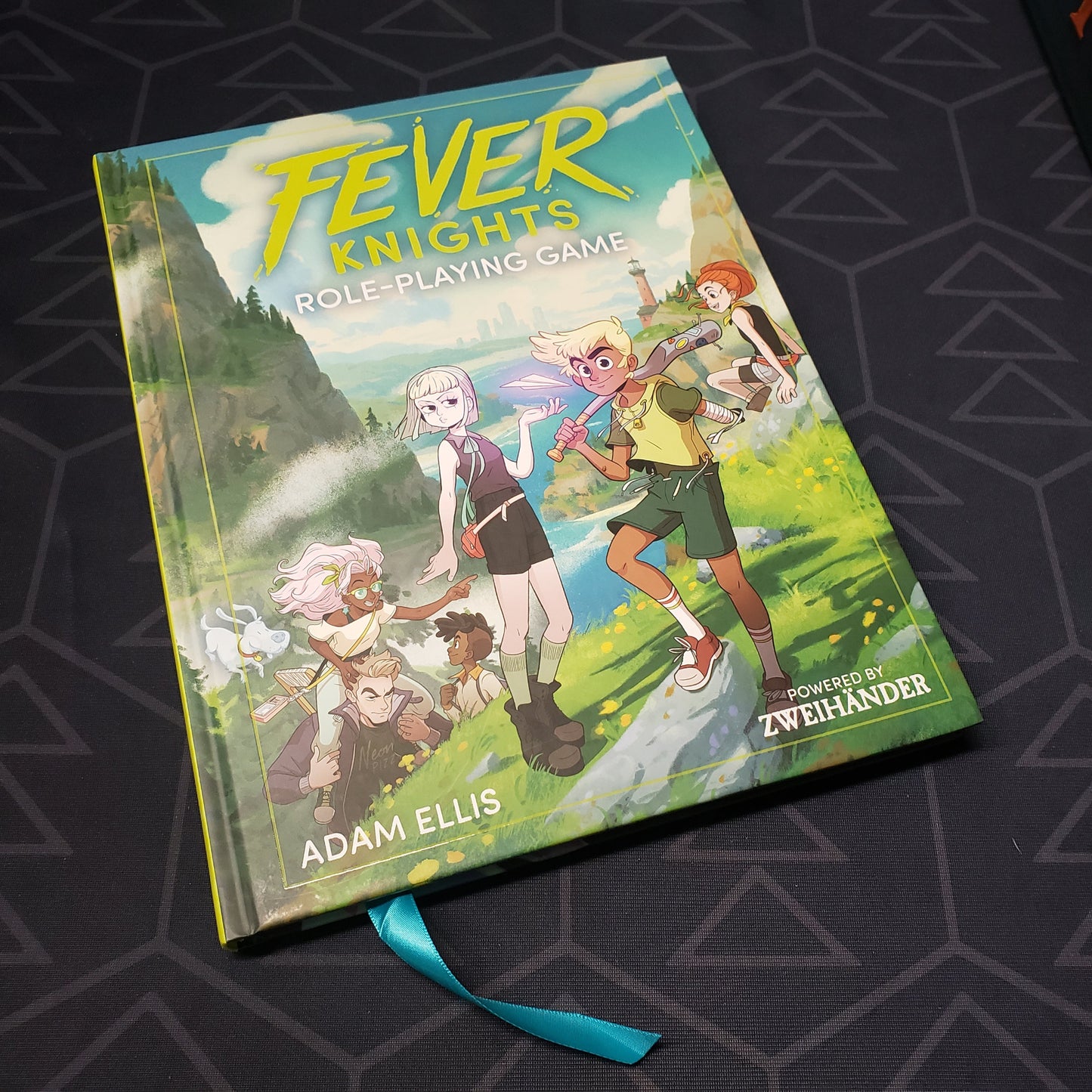 Image shows the front cover of the Fever Knights roleplaying game book