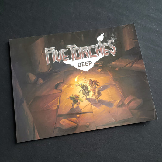 Image shows the front cover of the Five Torches Deep roleplaying game book