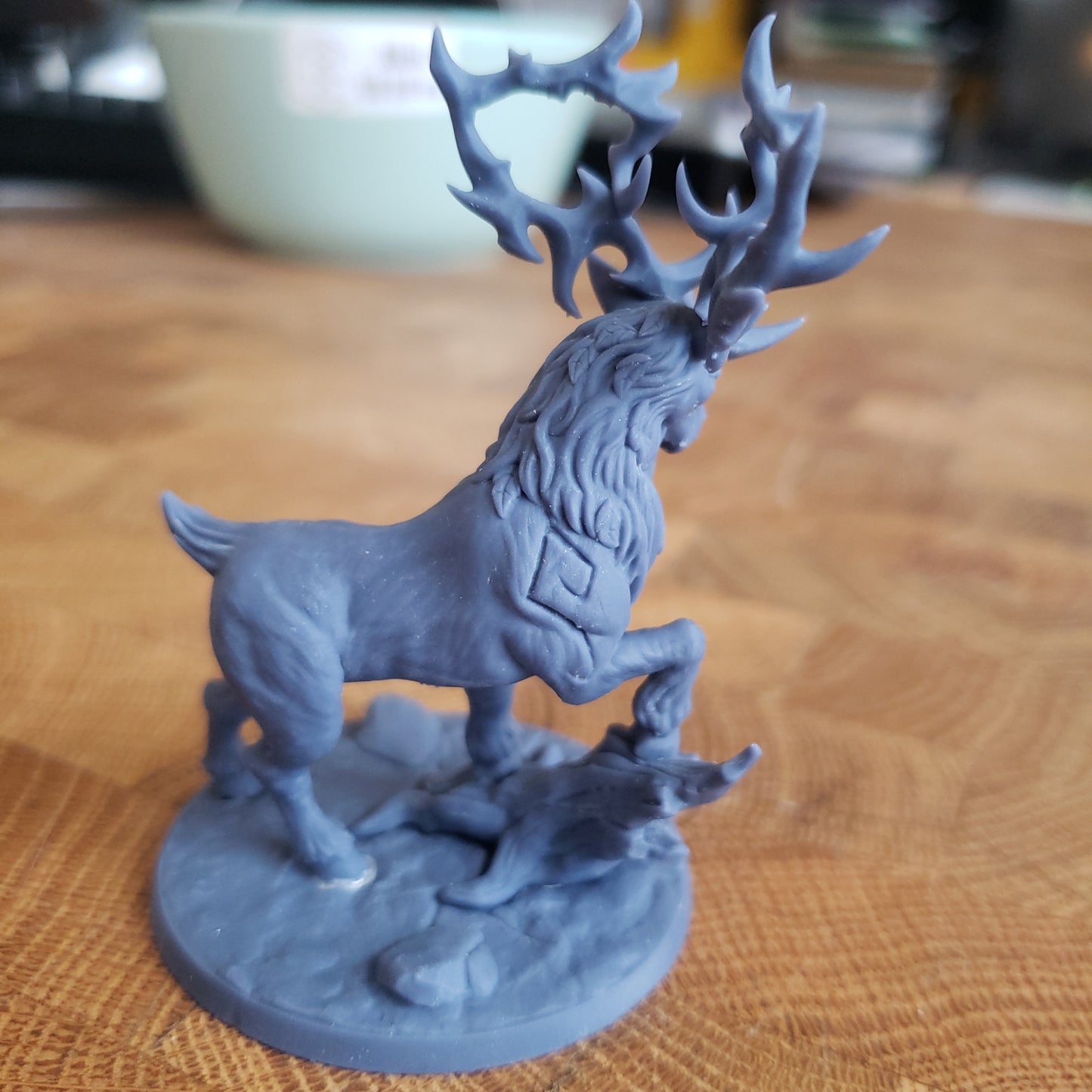 Image shows an example of a 3D printed wild stag gaming miniature printed in-house at All Systems Go