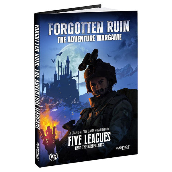 Image shows the front cover of the Forgotten Ruin: The Adventure Wargame wargaming book