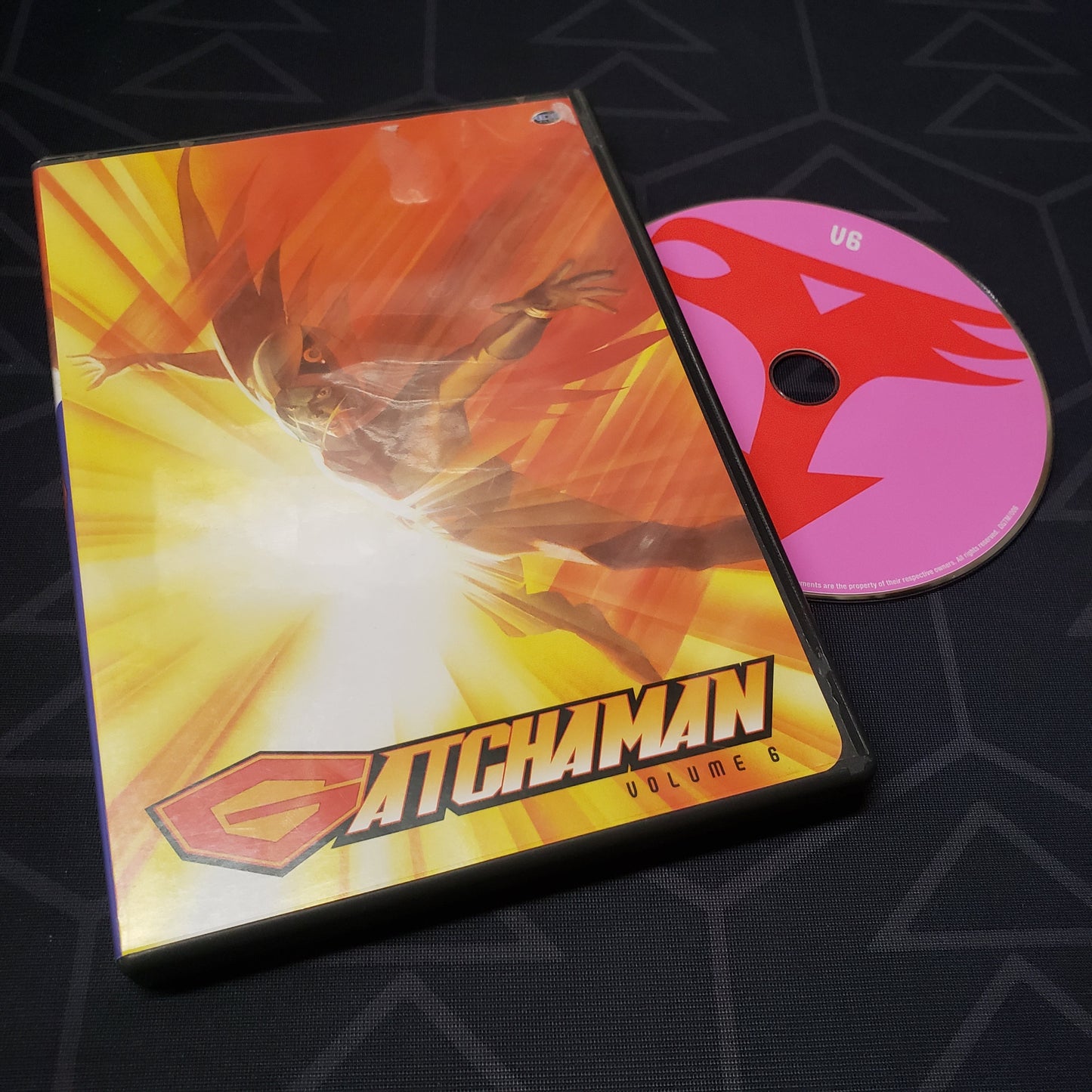 Image shows the case & disc for the Volume 6 episode disc of the anime TV series Gatchaman on DVD