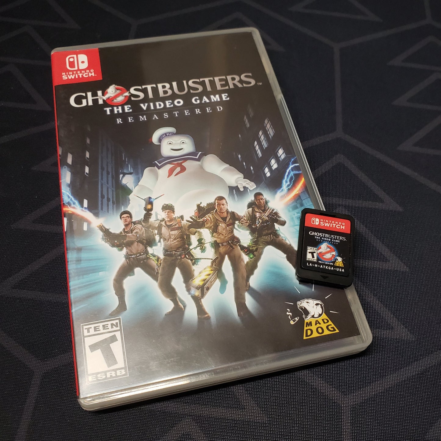 Image shows the case & cartridge for the video game Ghostbusters: The Video Game - Remastered for Nintendo Switch