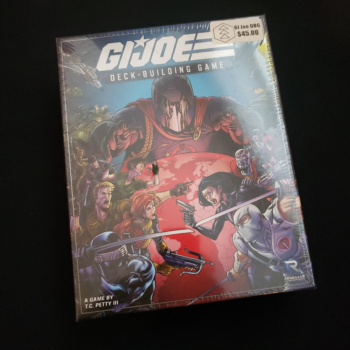 Image shows the front cover of the box of the GI Joe Deckbuilding game