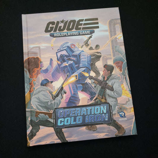 Image shows the front cover of the Operation: Cold Iron book for the GI JOE roleplaying game