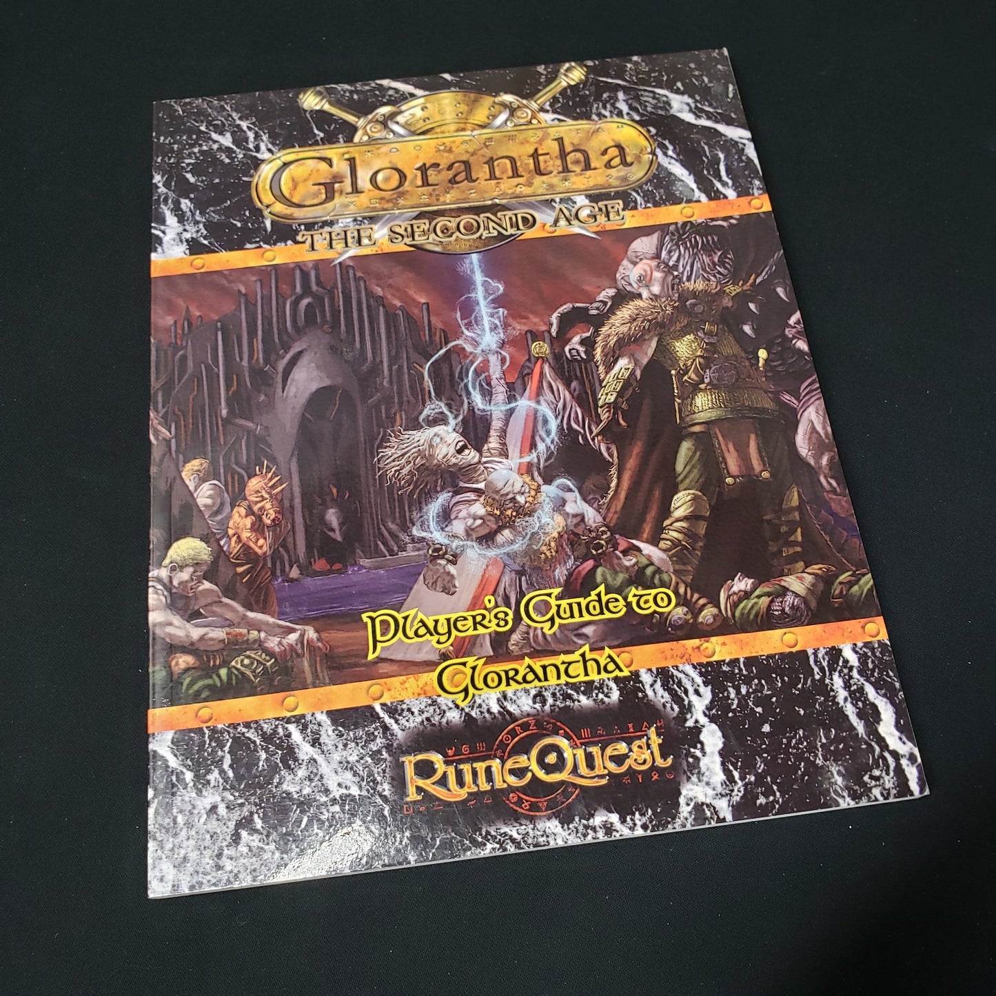 Image shows the front cover of the Player's Guide book for the roleplaying game Glorantha
