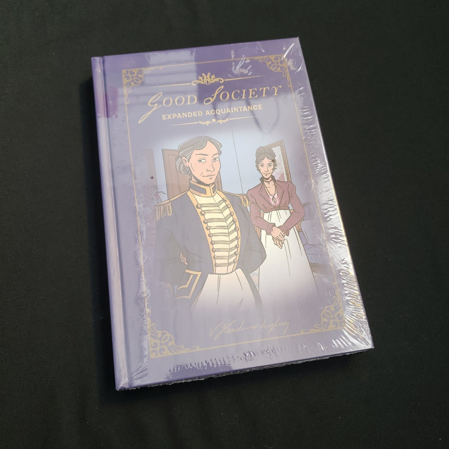 Image shows the front cover of the Expanded Acquaintance book for the Good Society roleplaying game
