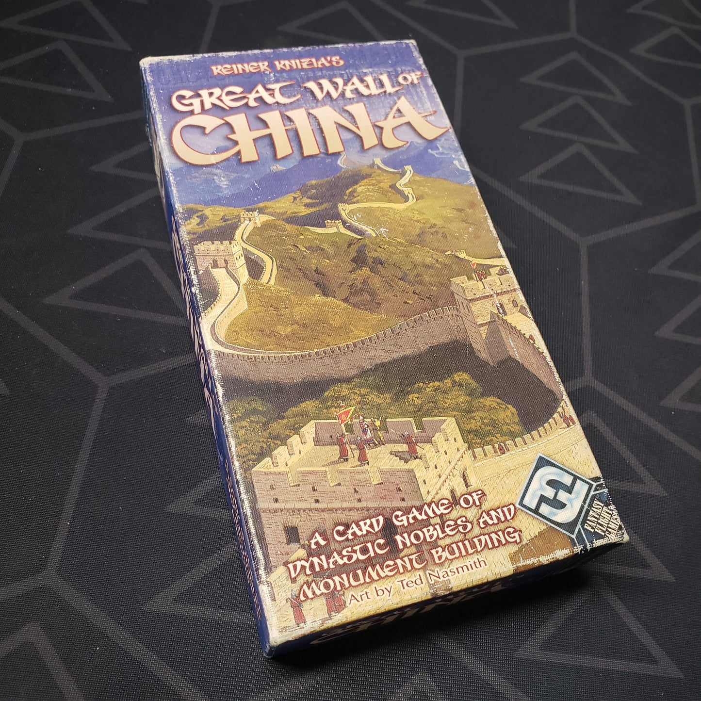 Image shows the front cover of the box for the Great Wall of China card game