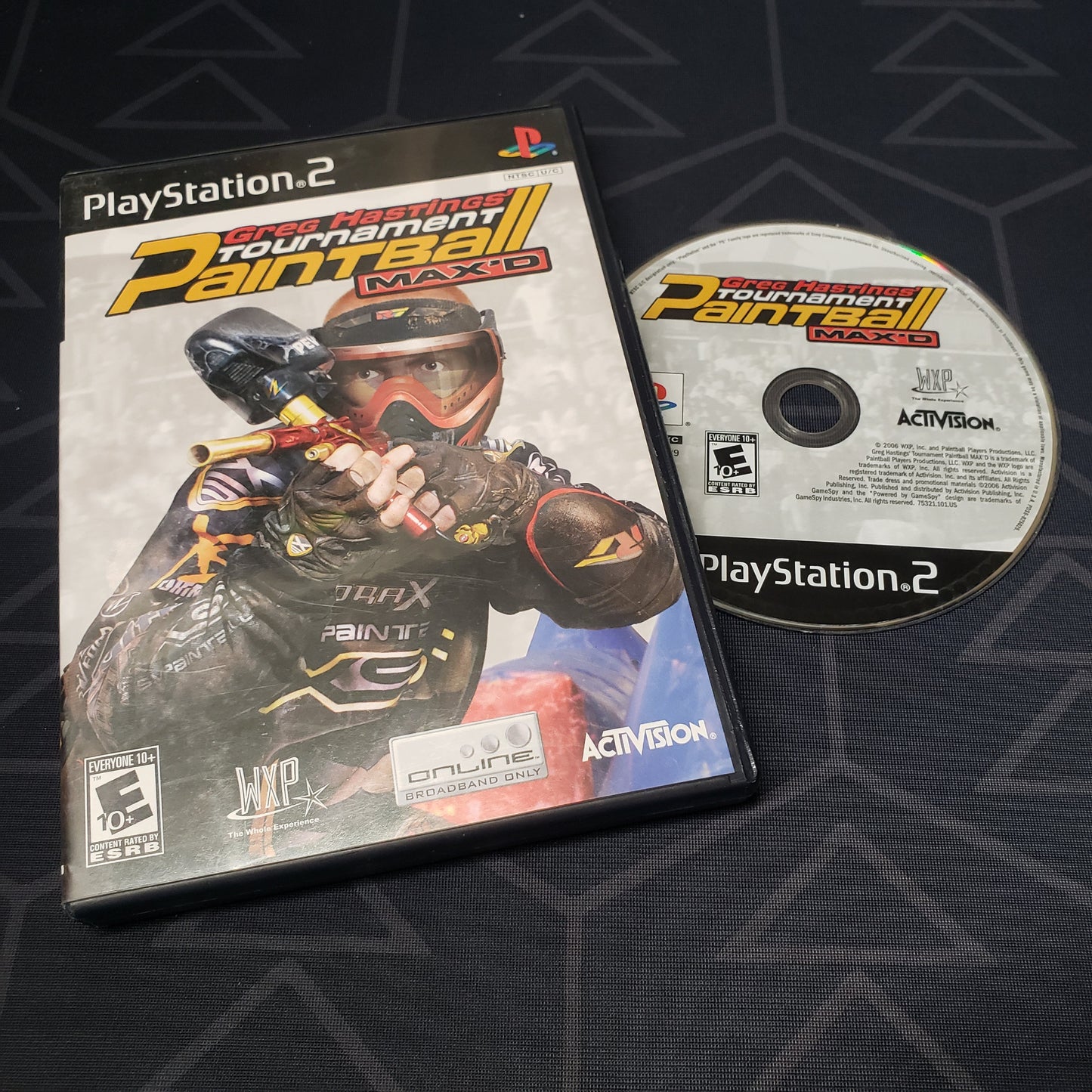 Image shows the case & disc for the video game Greg Hastings' Tournament Paintball Max'd for Playstation 2