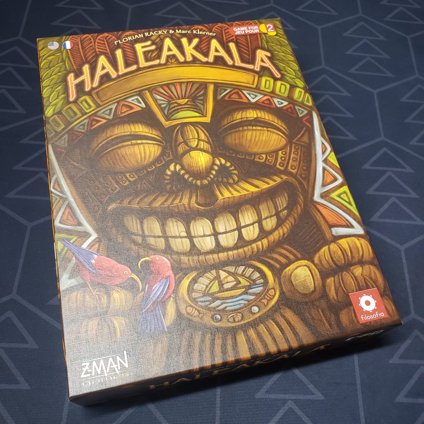 Image shows the front cover of the box for the Haleakala board game