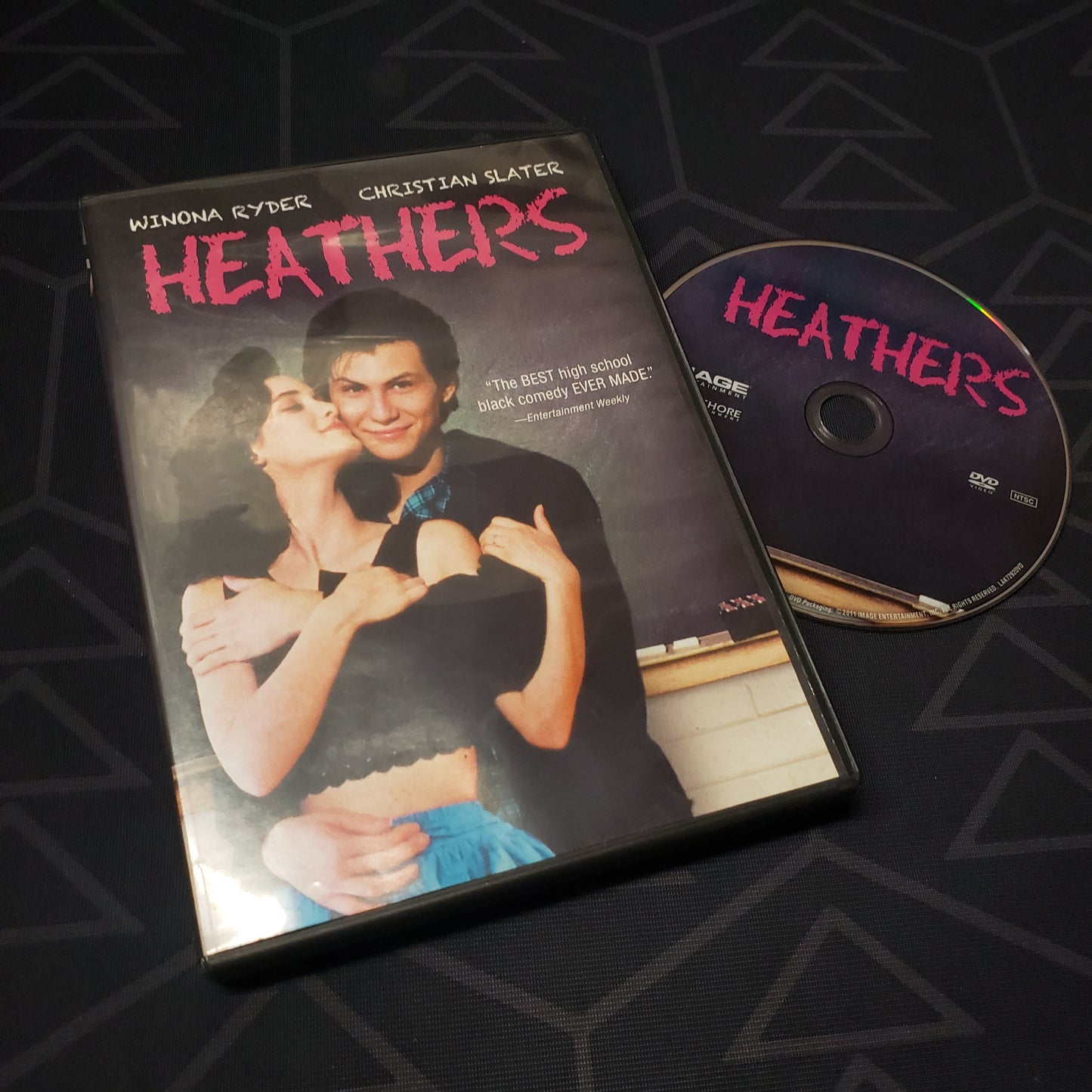 Image shows the case & disc for the movie Heathers on DVD