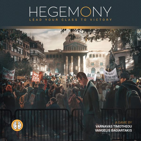Image shows the front cover of the box for the Hegemony: Lead Your Class to Victory board game