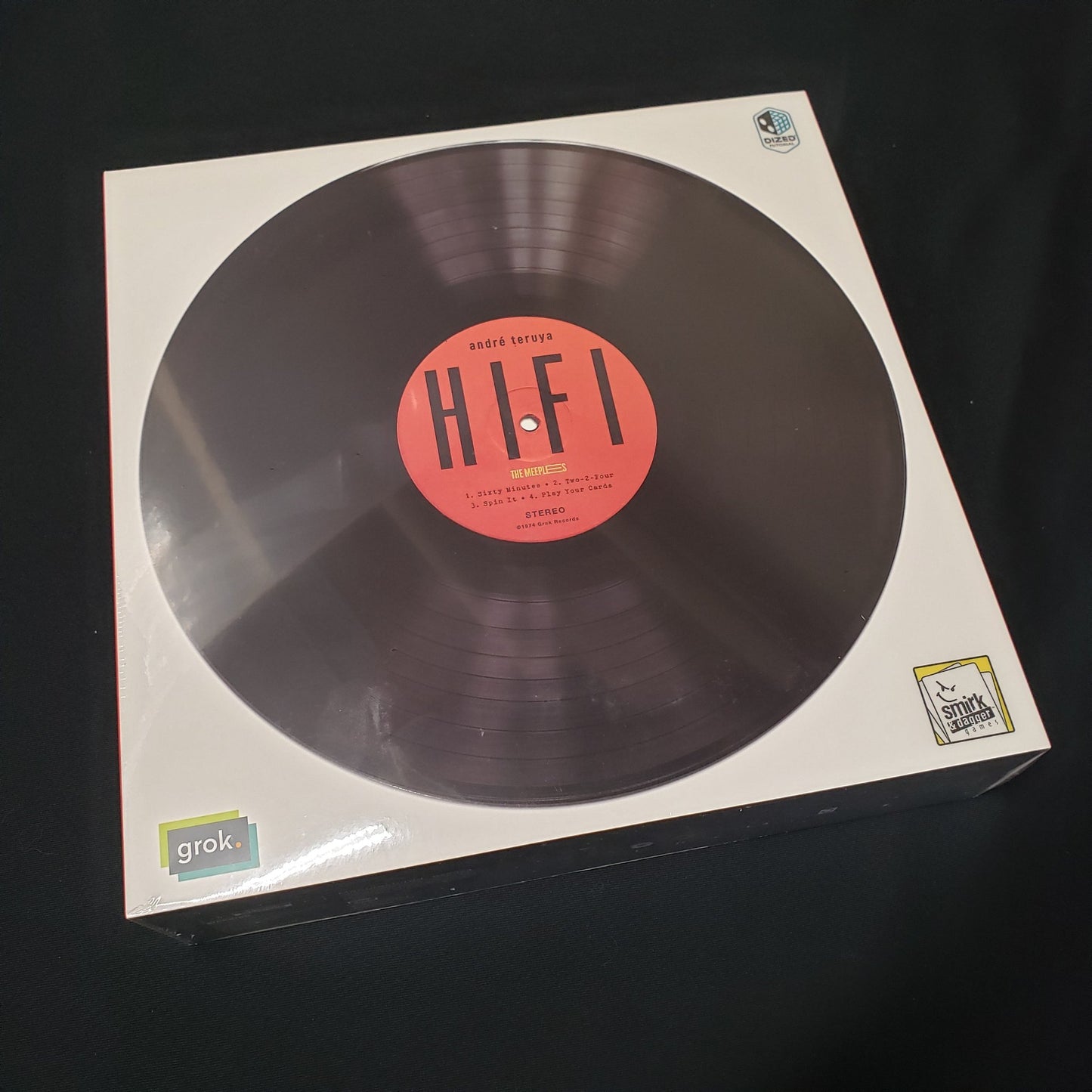Image shows the front cover of the box of the HiFi board game