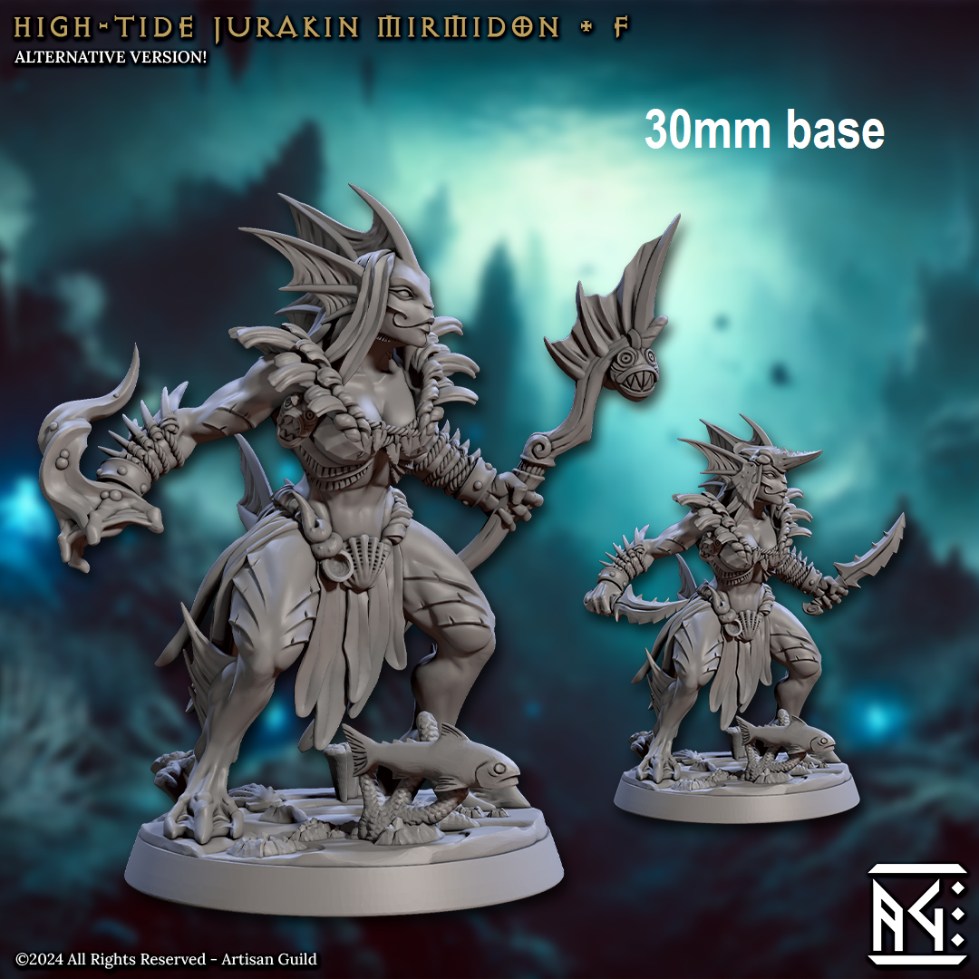 High-Tide Jurakin Mirmidon: Sculpt F (Female Merfolk Warrior