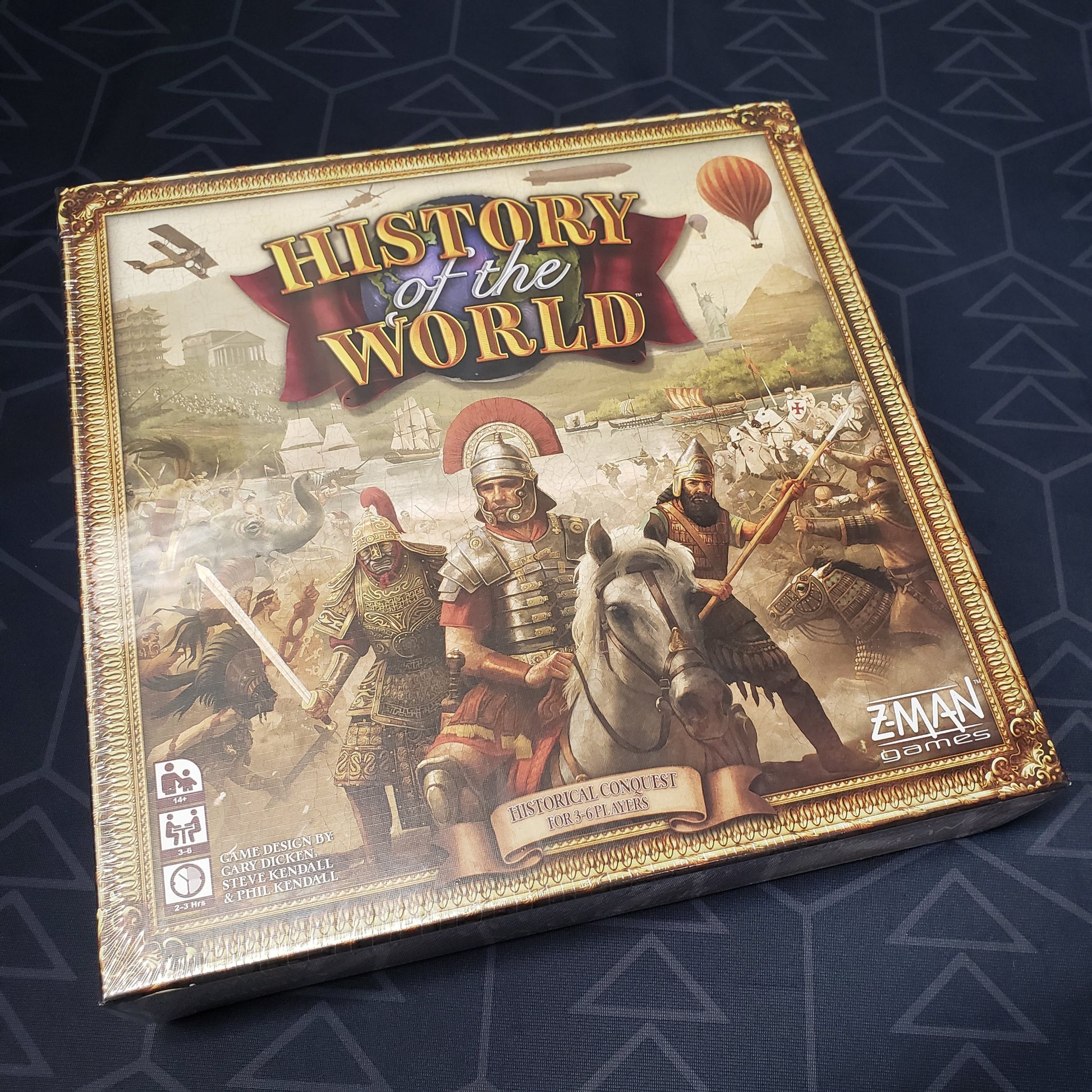 Image shows the front cover of the box of the History of the World board game