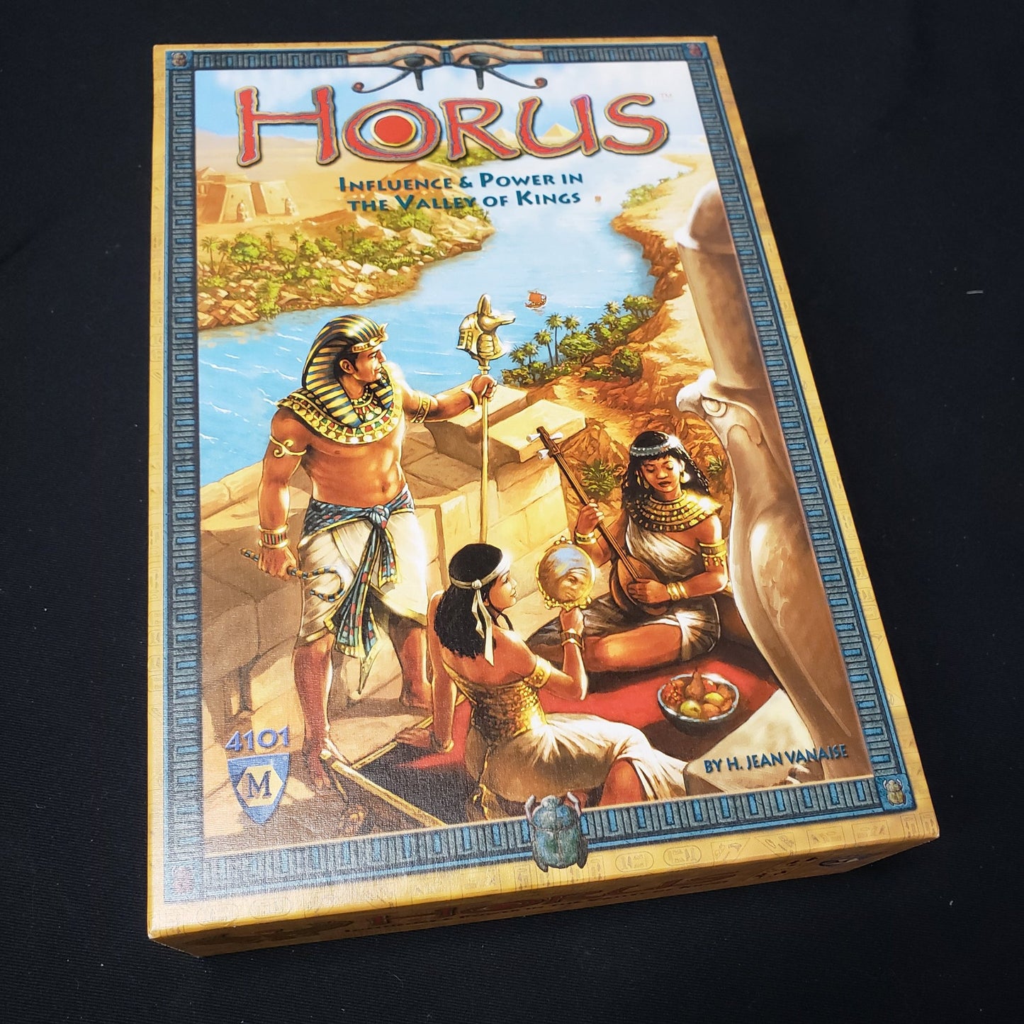 Image shows the front cover of the box of the Horus board game