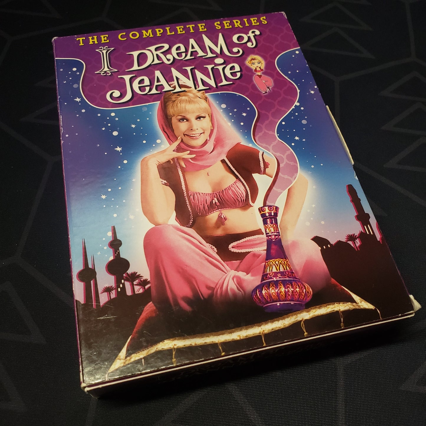 Image shows the front of the box for the complete series set of I Dream of Jeannie on DVD