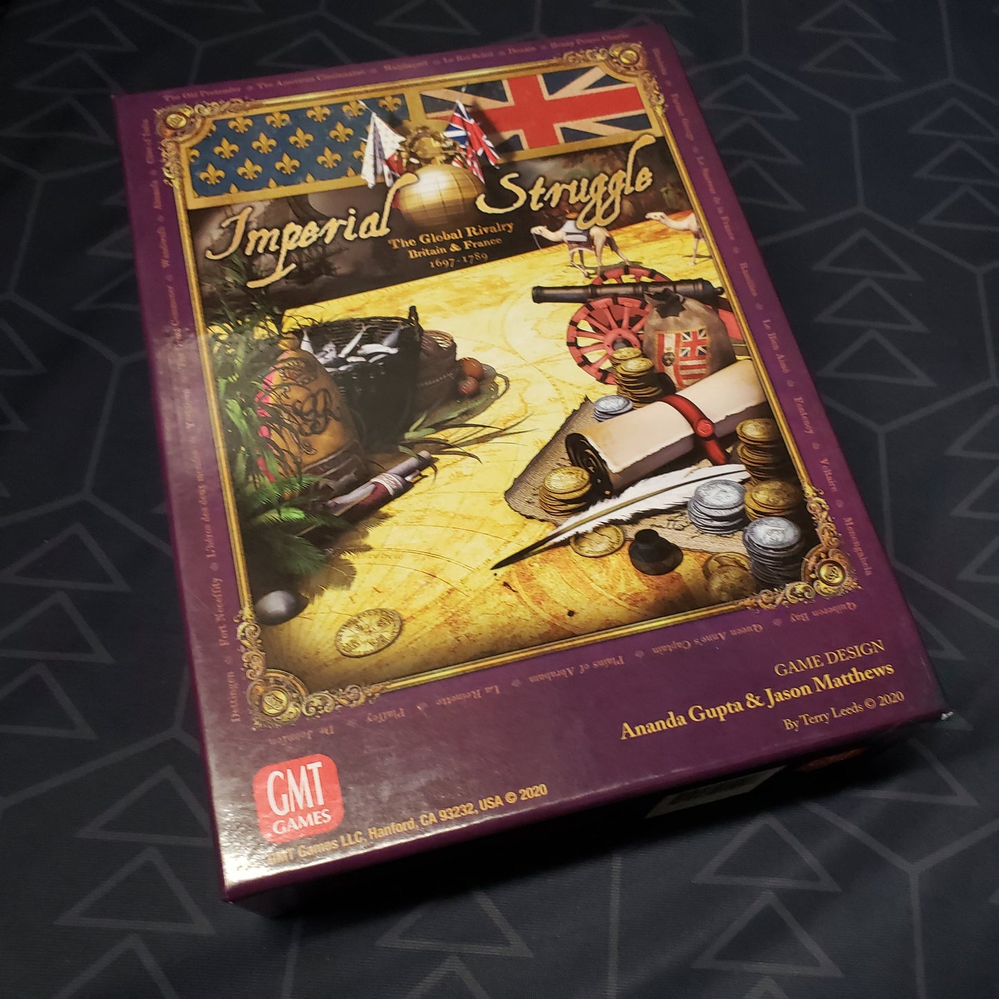 Image shows the front cover of the box for the Imperial Struggle board game