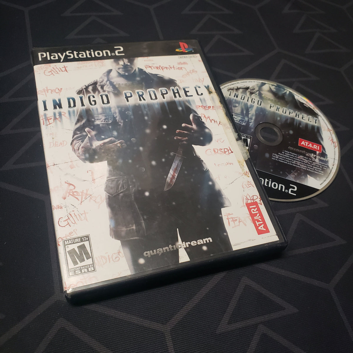 Image shows the case and disc for the video game Indigo Prophecy for Playstation 2