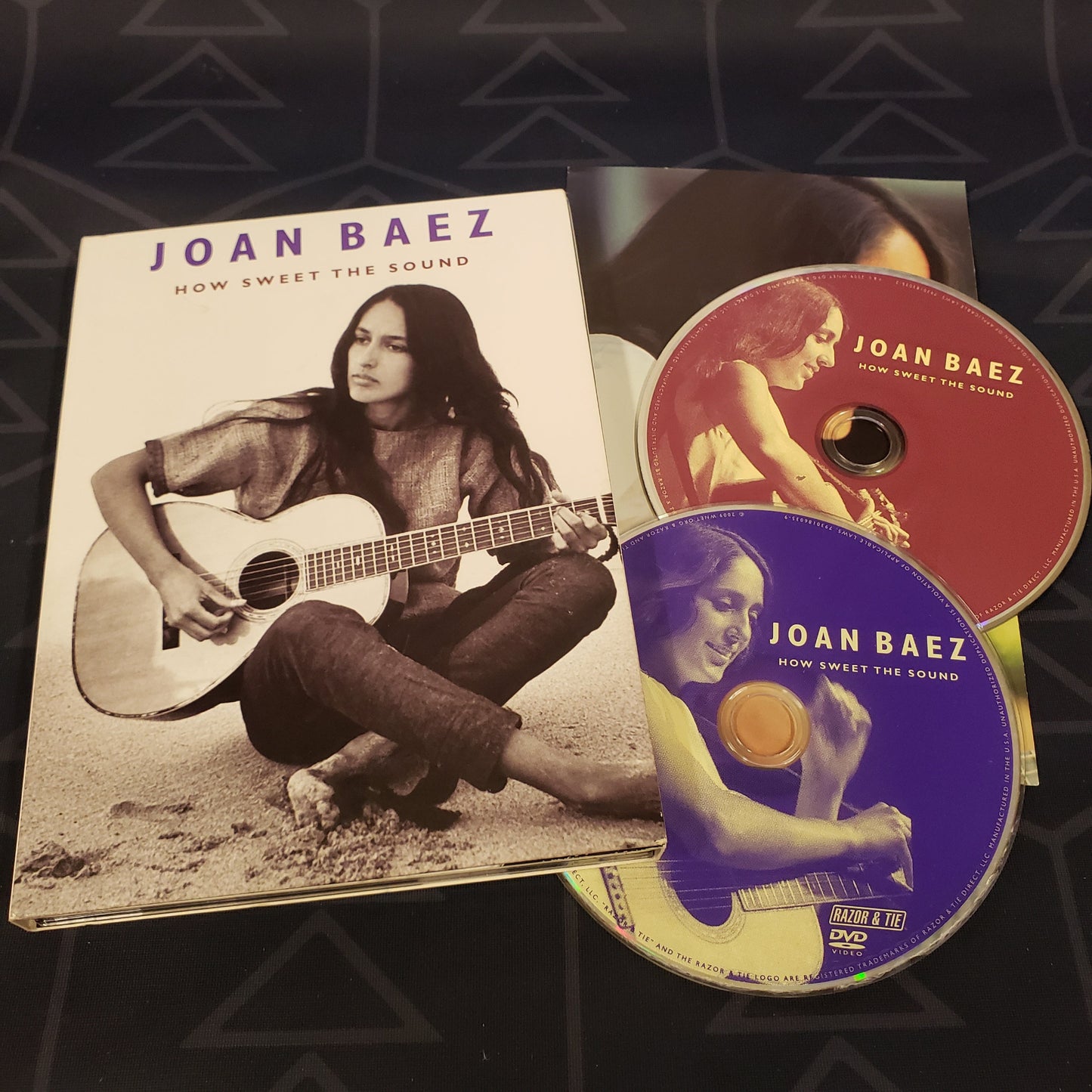 Image shows the case, insert & two discs for the movie Joan Baez: How Sweet the Sound on DVD