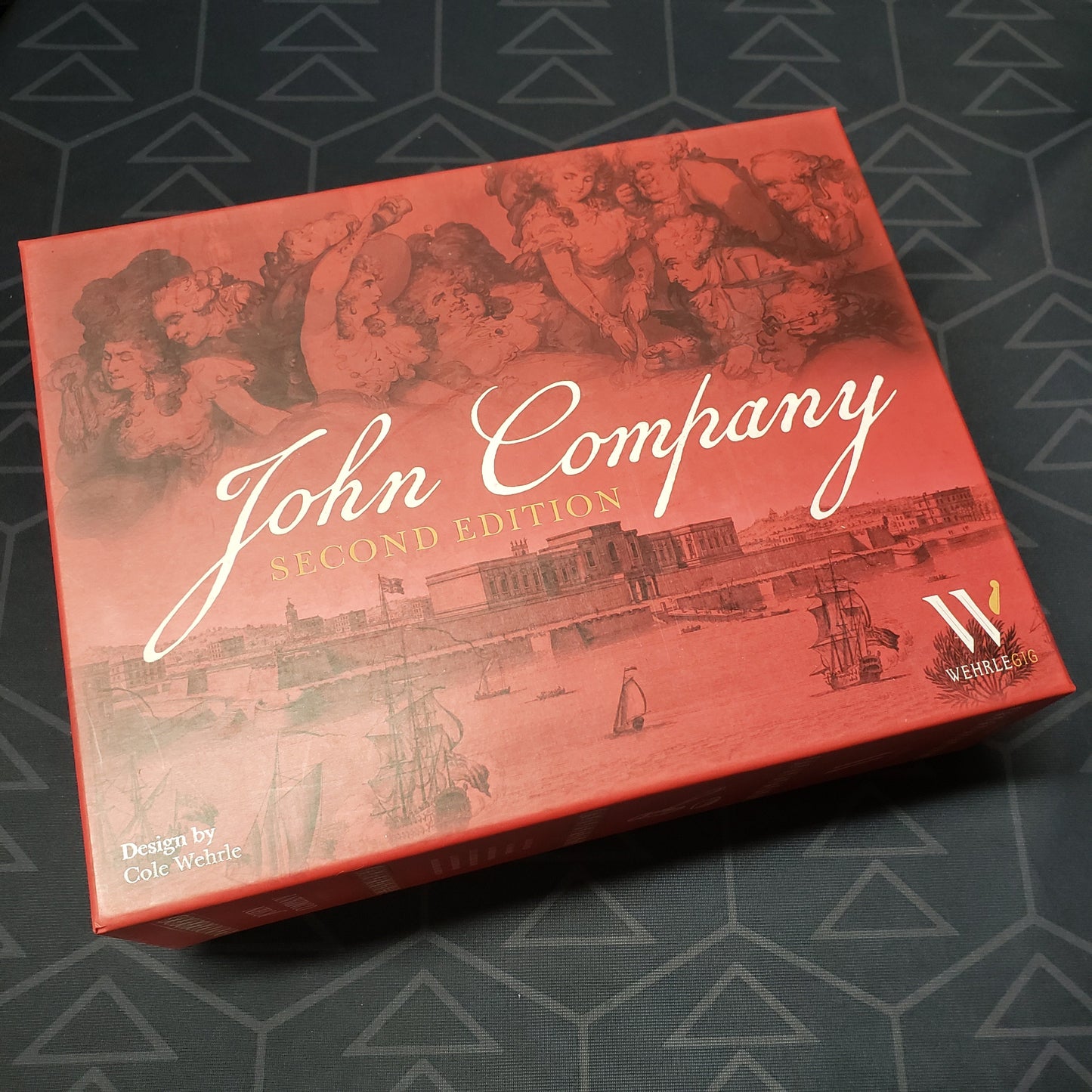 Image shows the front cover of the box of the John Company: Second Edition board game