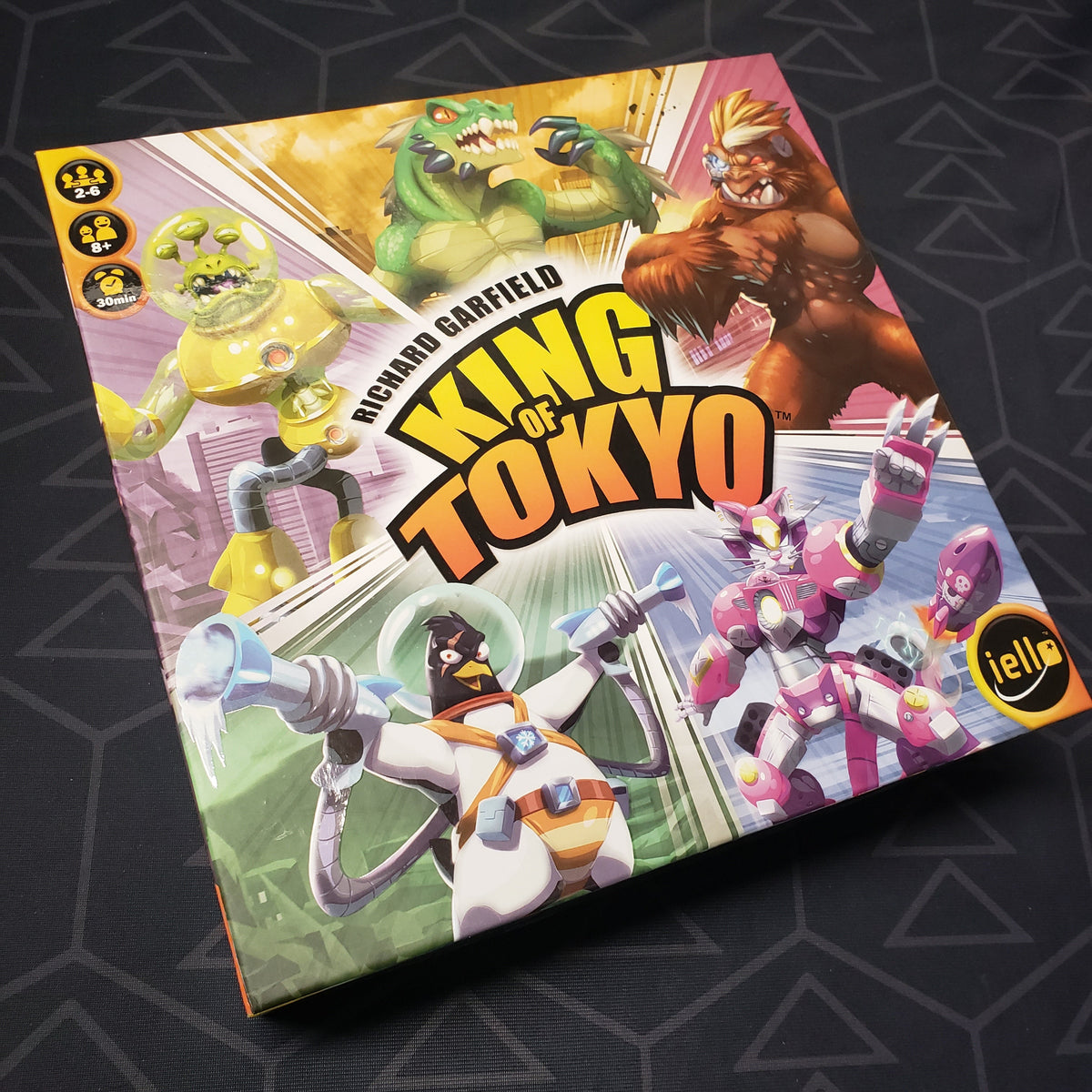Image shows the front cover of the box of the King of Tokyo board game