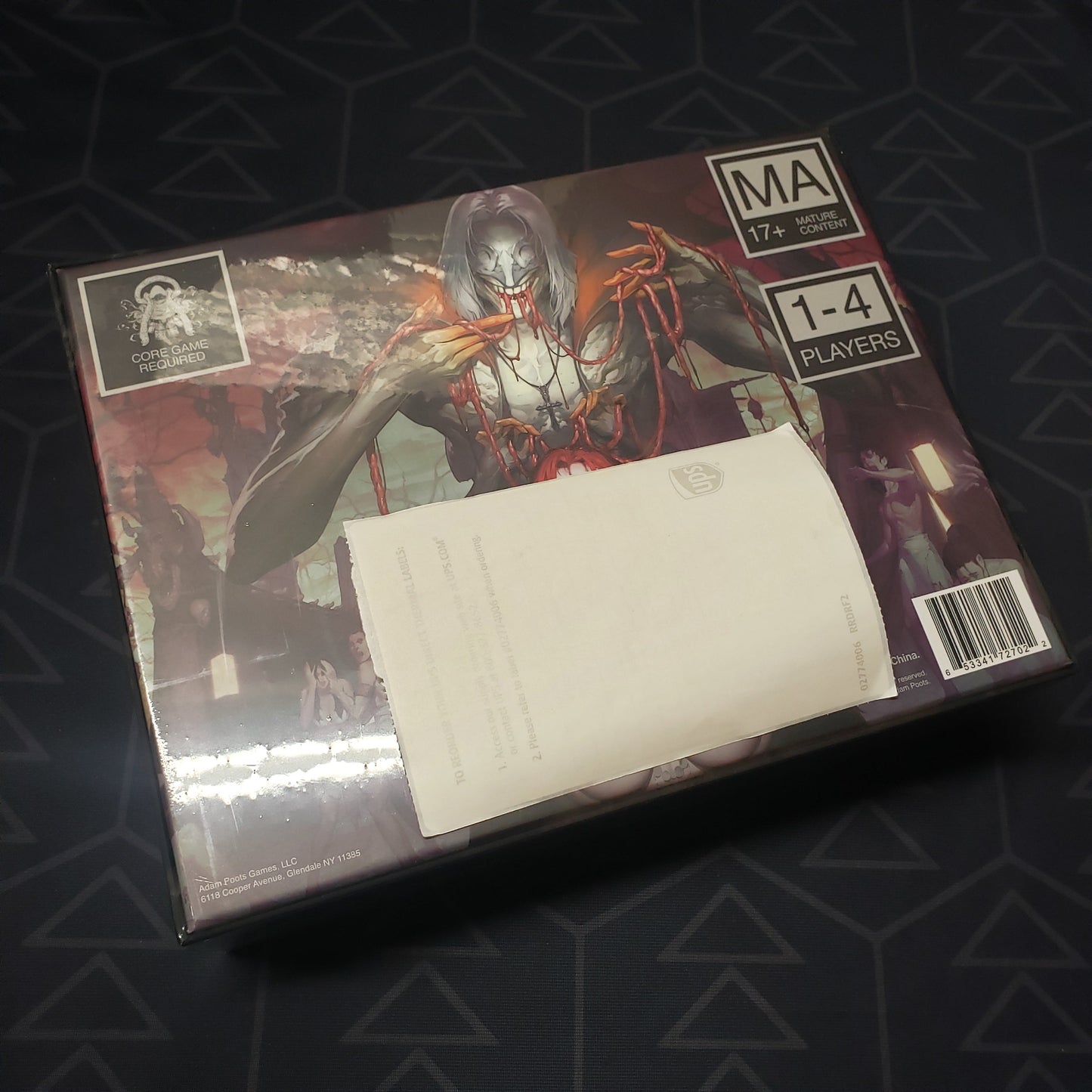 Image shows the front cover of the box of the Pariah expansion for the board game Kingdom Death Monster
