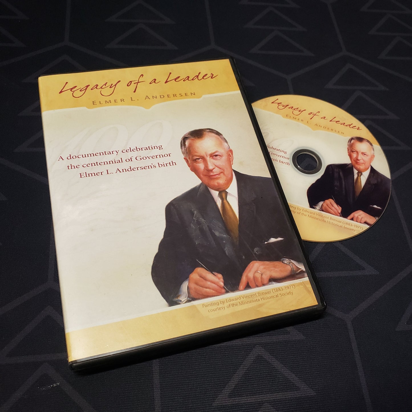 Image shows the case & disc for the documentary film Legacy of a Leader: Elmer L. Andersen on DVD