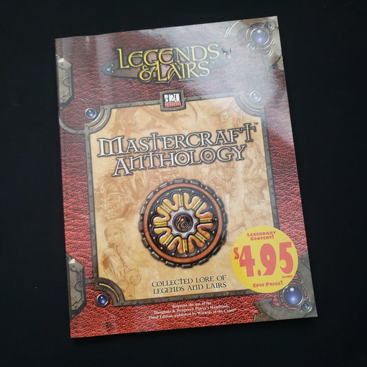 Image shows the front cover of the Legends & Lairs: Mastercraft Anthology roleplaying game book