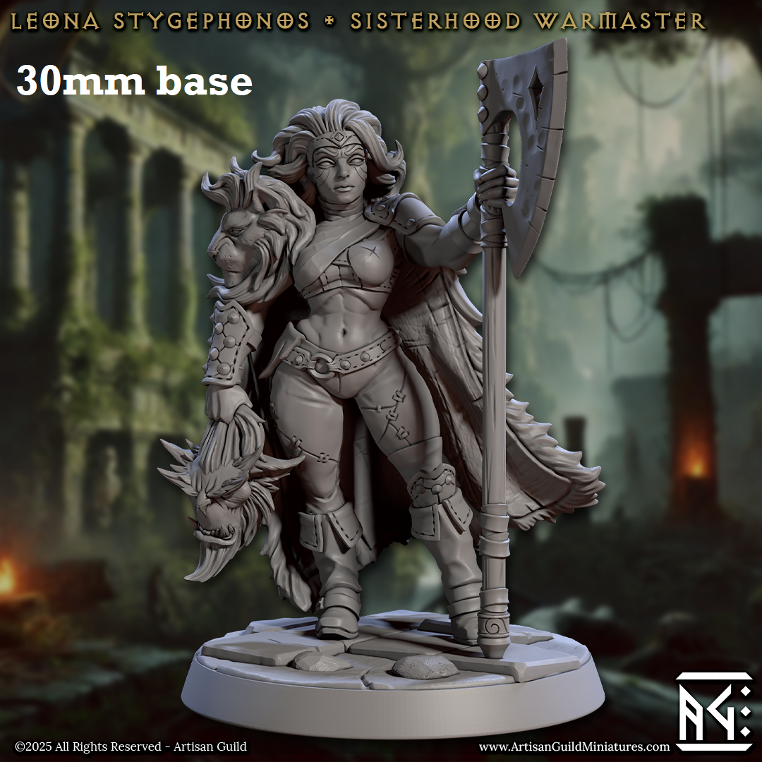 Image shows a 3D render of a human barbarian gaming miniature.