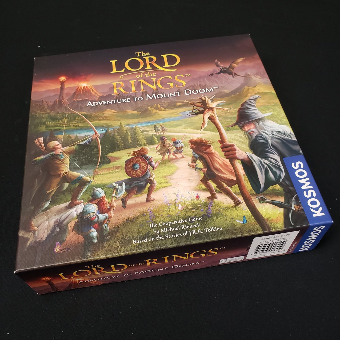 Image shows the front cover of the box of the Lord of the Rings: Adventure to Mount Doom board game