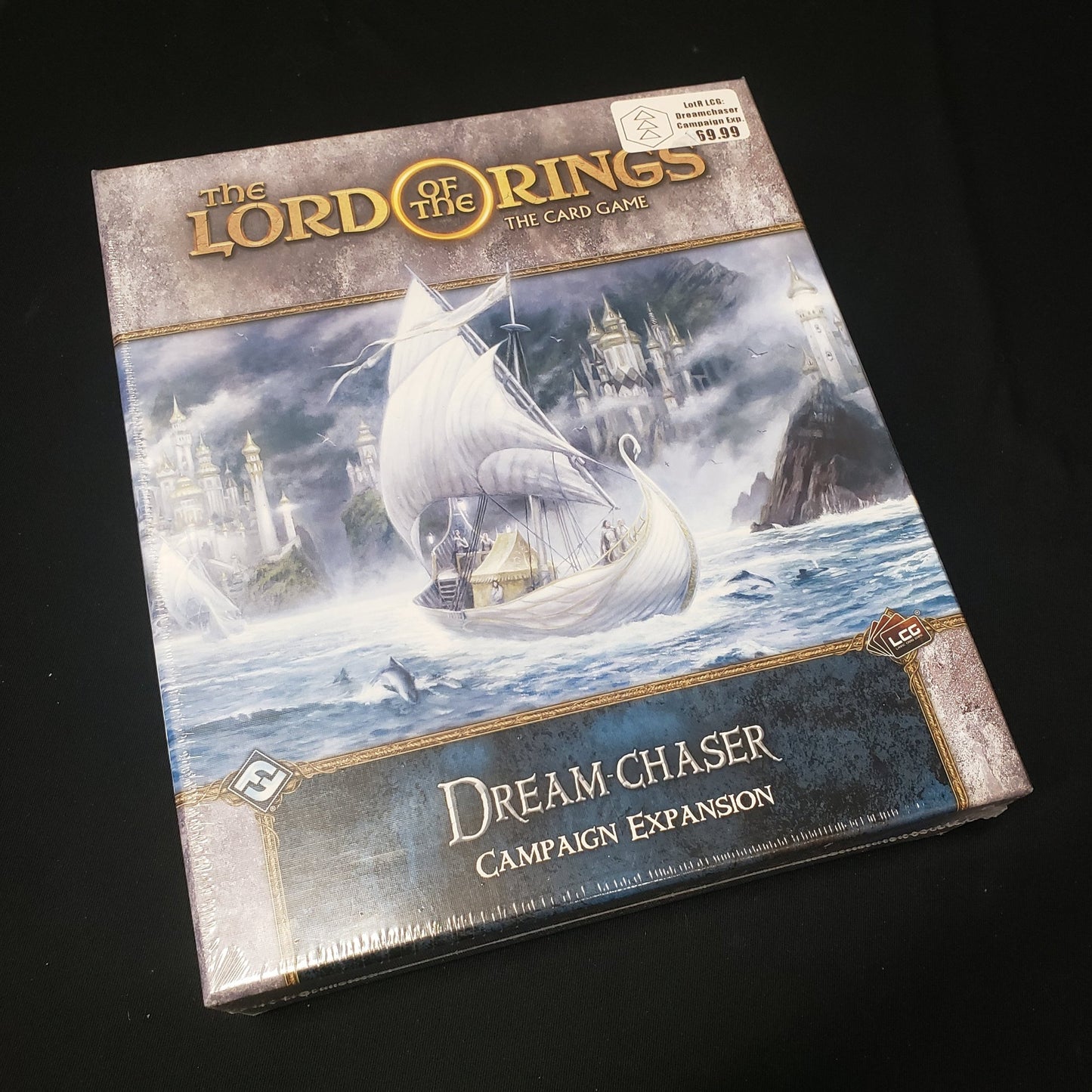 Image shows the front of the package for the Dream-chaser Campaign Expansion for the Lord of the Rings card game