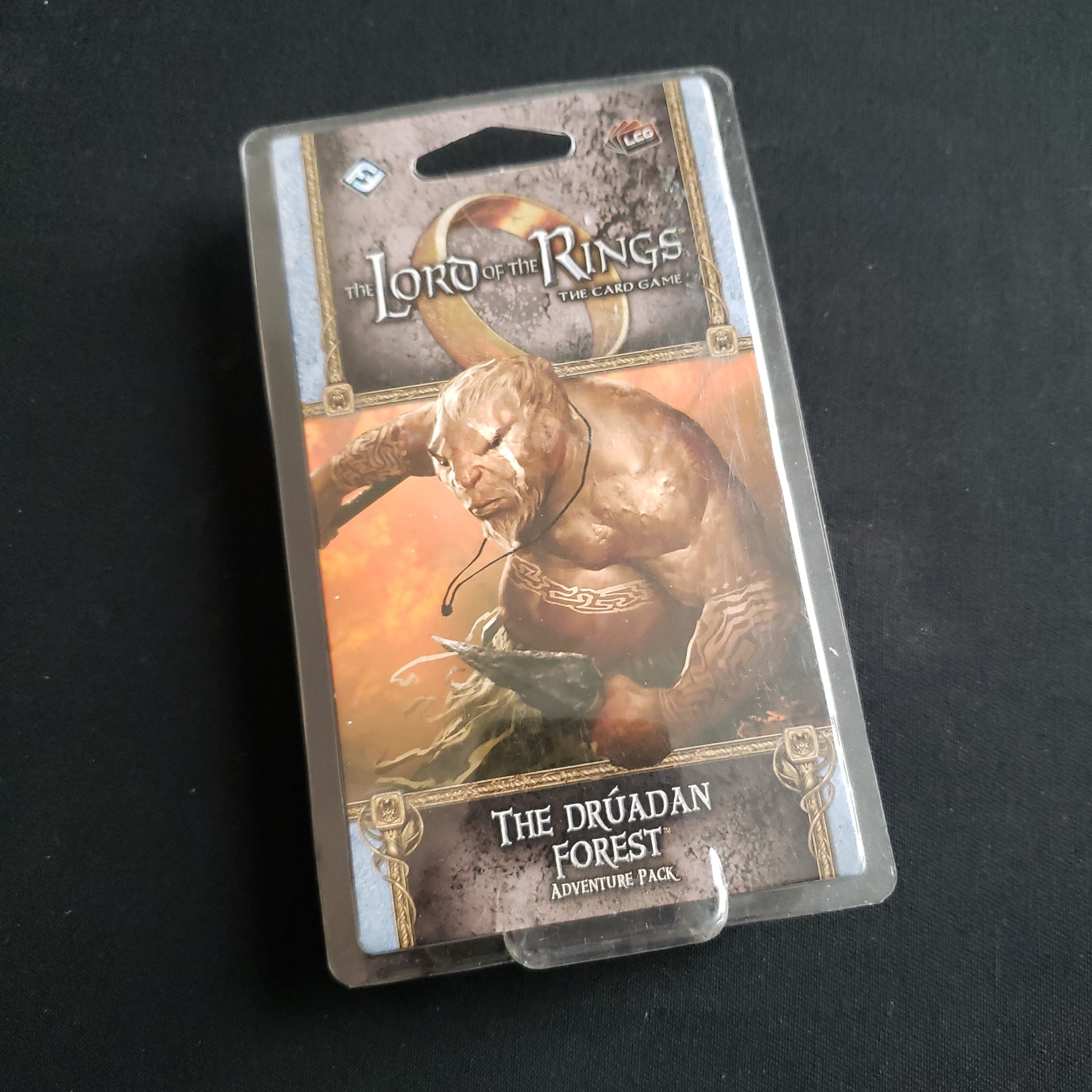 Image shows the front of the package for the Druadan Forest Adventure Pack for the Lord of the Rings card game