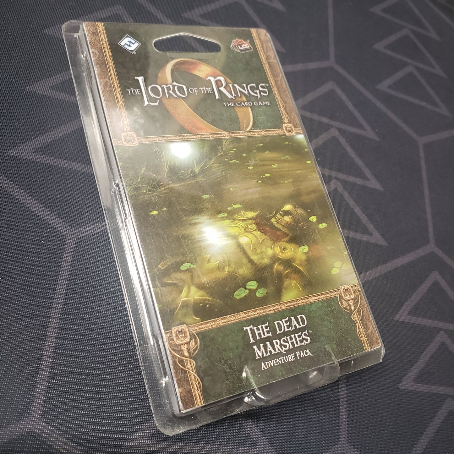 Image shows the front of the package for the Dead Marshes Adventure Pack for the Lord of the Rings card game