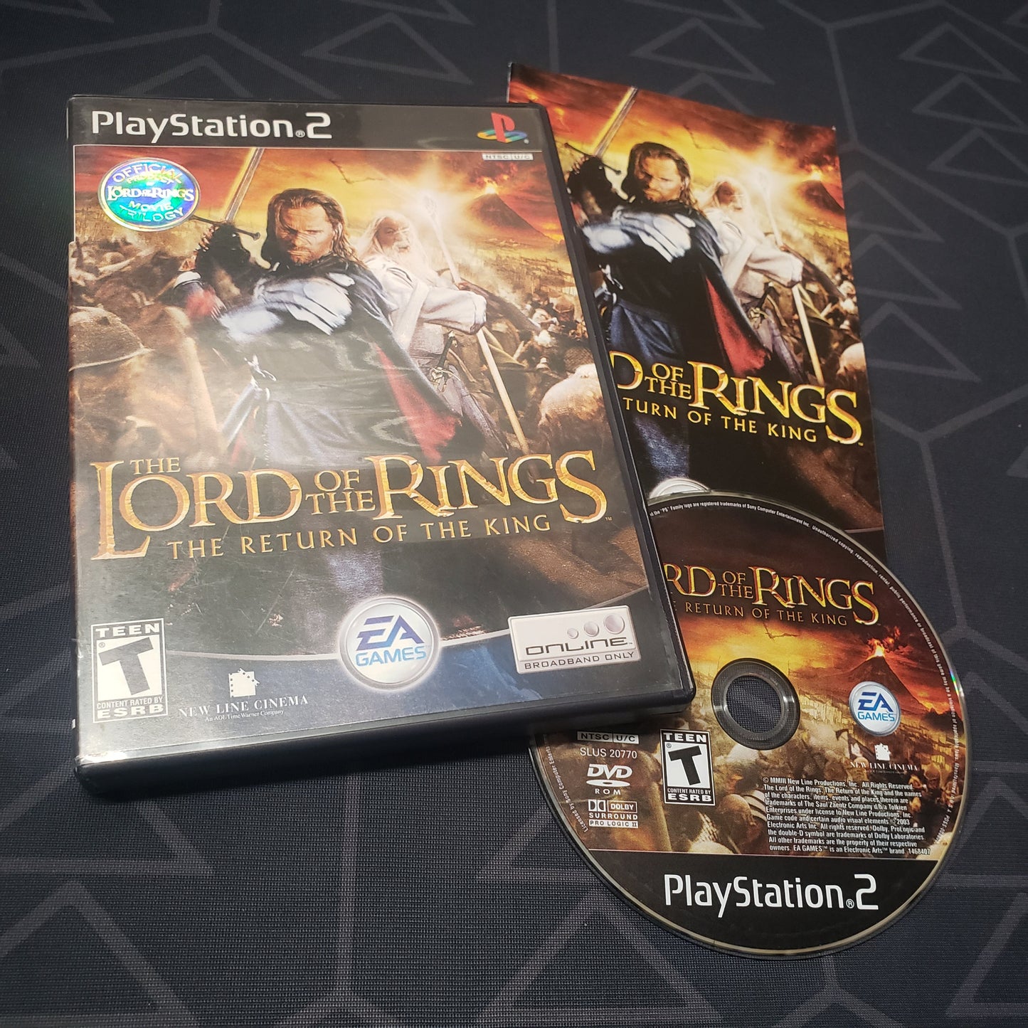 Image shows the case, manual & disc for the video game Lord of the Rings: Return of the King for Playstation 2