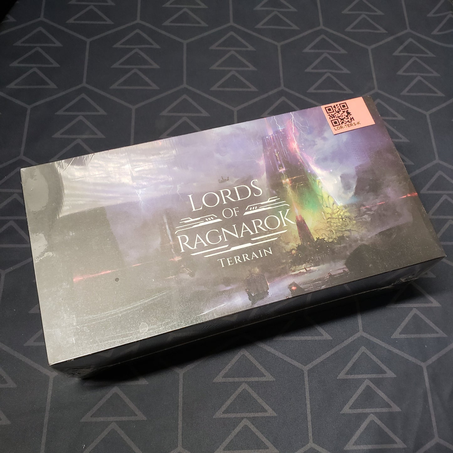 Image shows the front cover of the box of the Terrain expansion for the board game Lords of Ragnarok