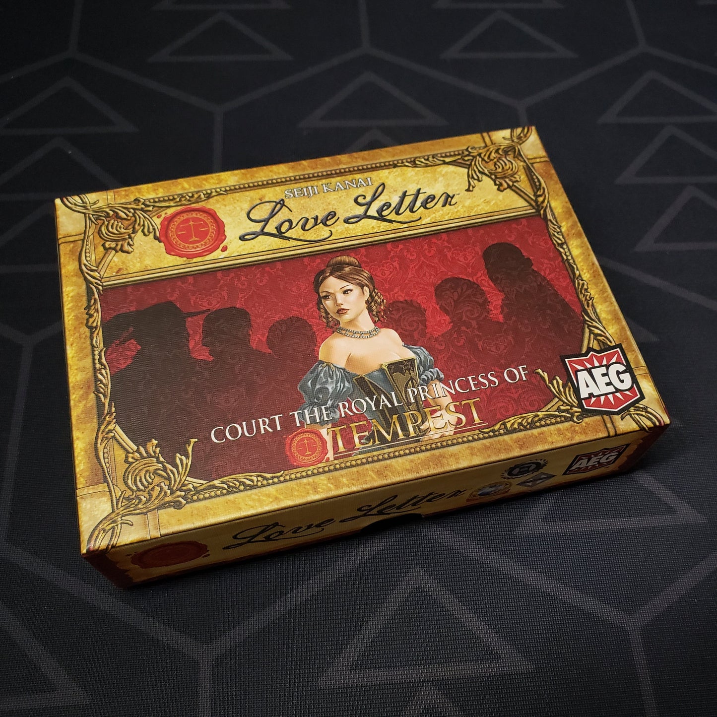 Image shows the front cover of the box for the Love Letter (2014 Edition) card game