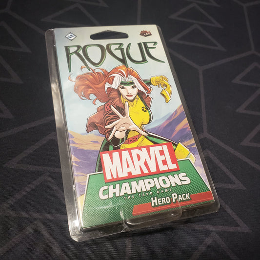 Image shows the front of the package for the Rogue Hero Pack for the Marvel Champions card game