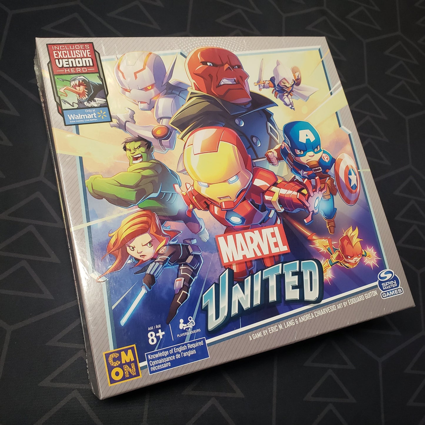 Image shows the front cover of the box of the Marvel United board game