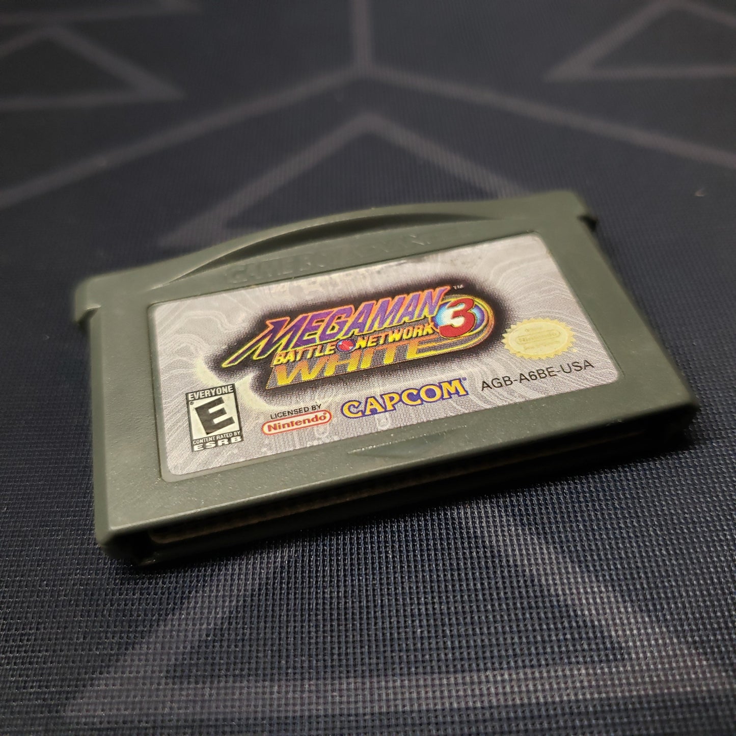 Image shows the front of the cartridge for the video game Mega Man: Battle Network 3 White for Nintendo Game Boy Advance