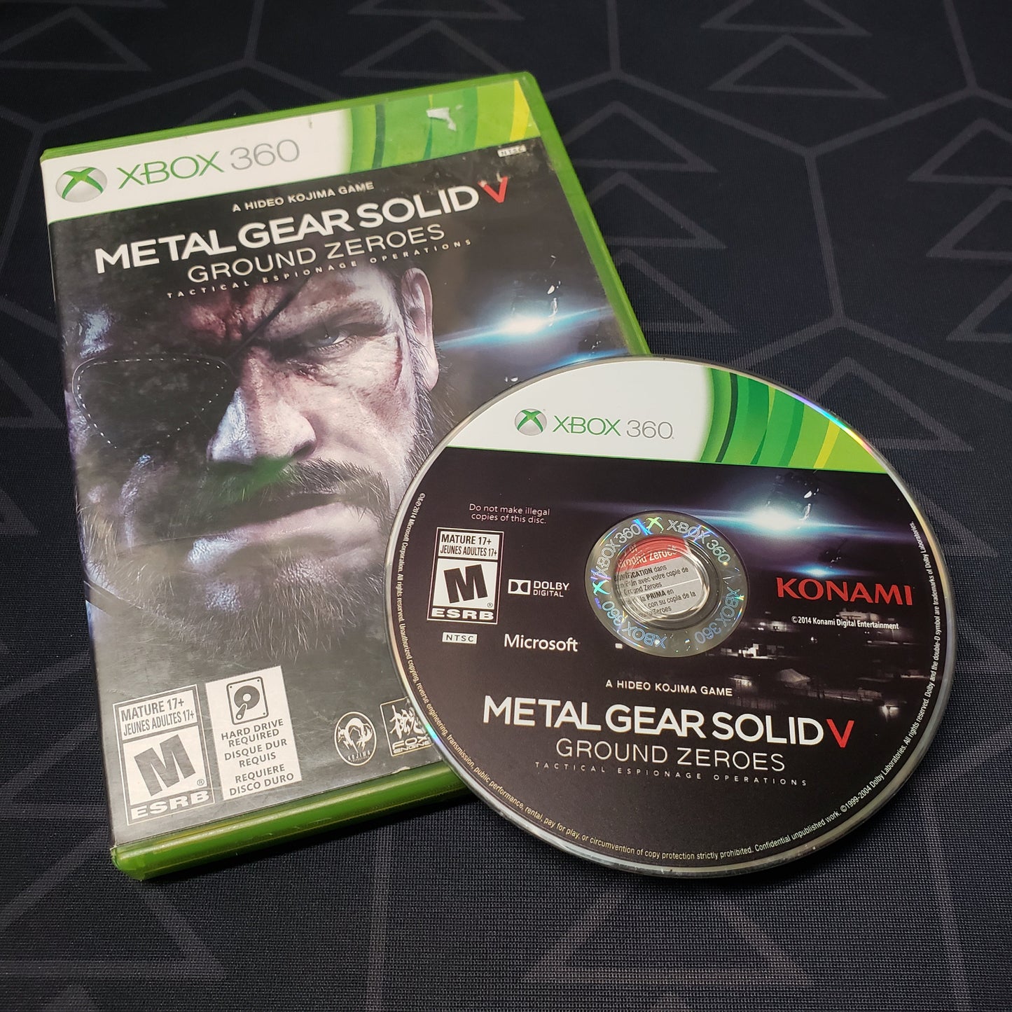 Image shows the case & disc for the video game Metal Gear Solid V: Ground Zeroes for Xbox 360