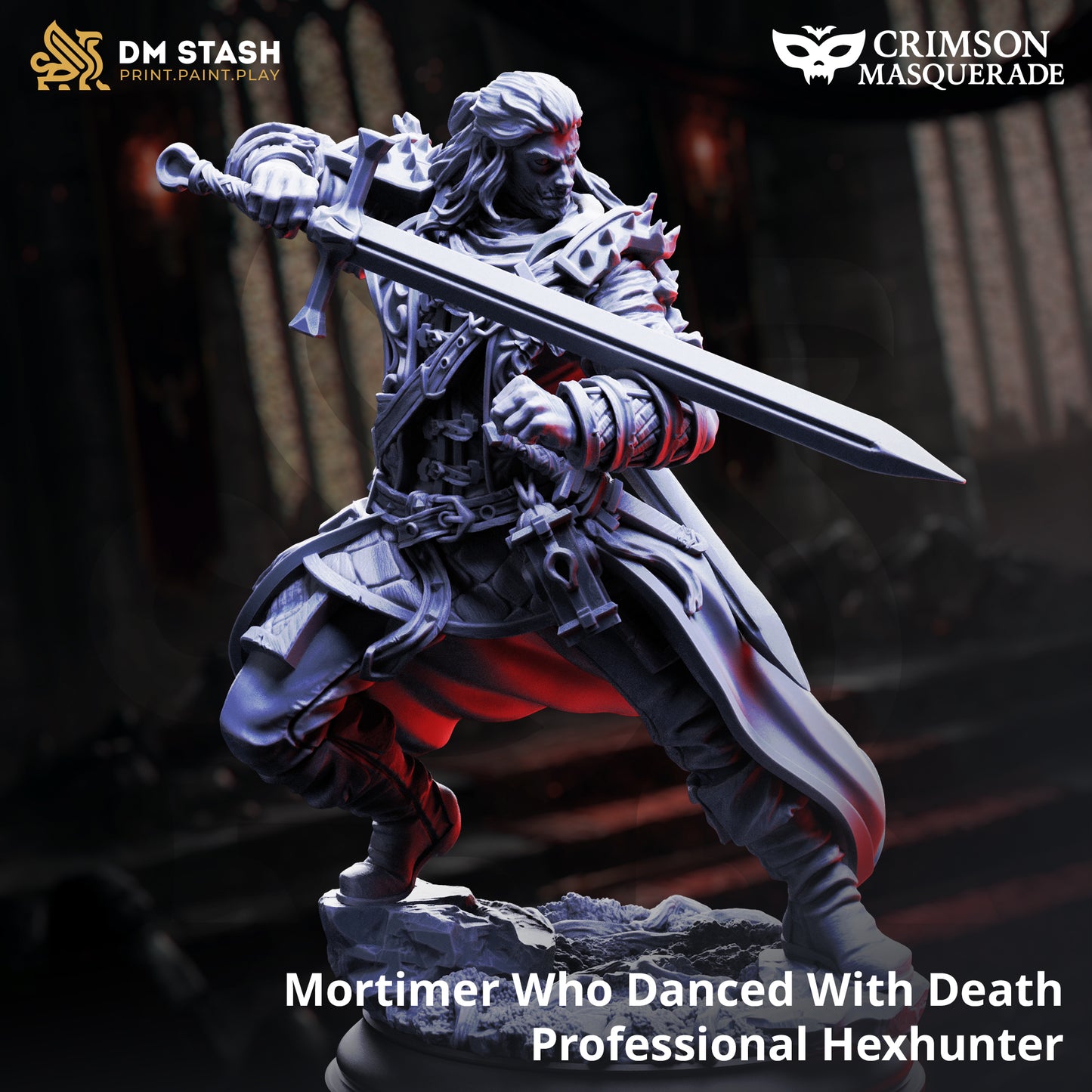 Image shows a 3D render of a human fighter gaming miniature.